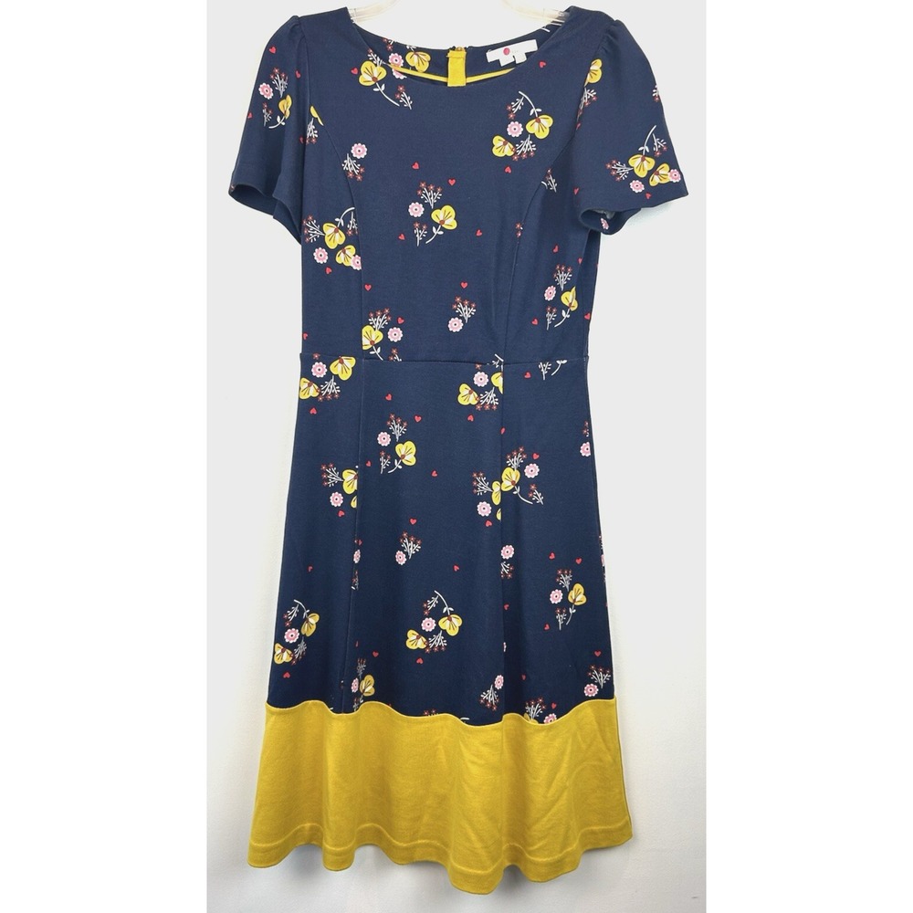 Boden Dress Womens 6 R Erica Ponte Blue Floral Office Comfort Career